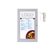 Vitrina Exterior Expositor Menú A4 LED para Restaurantes